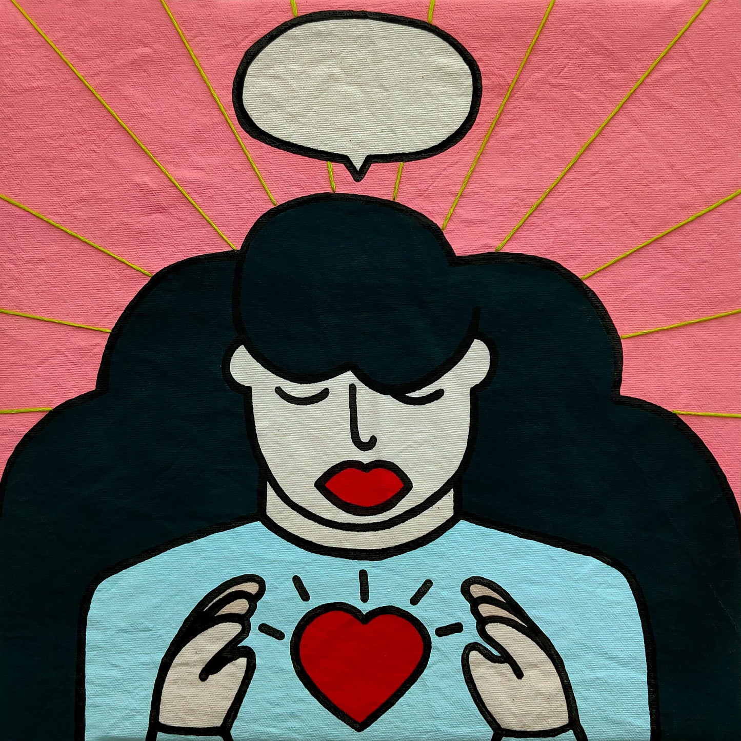 TODO, NADA #1 - Pintura Acrílica Con Bordados