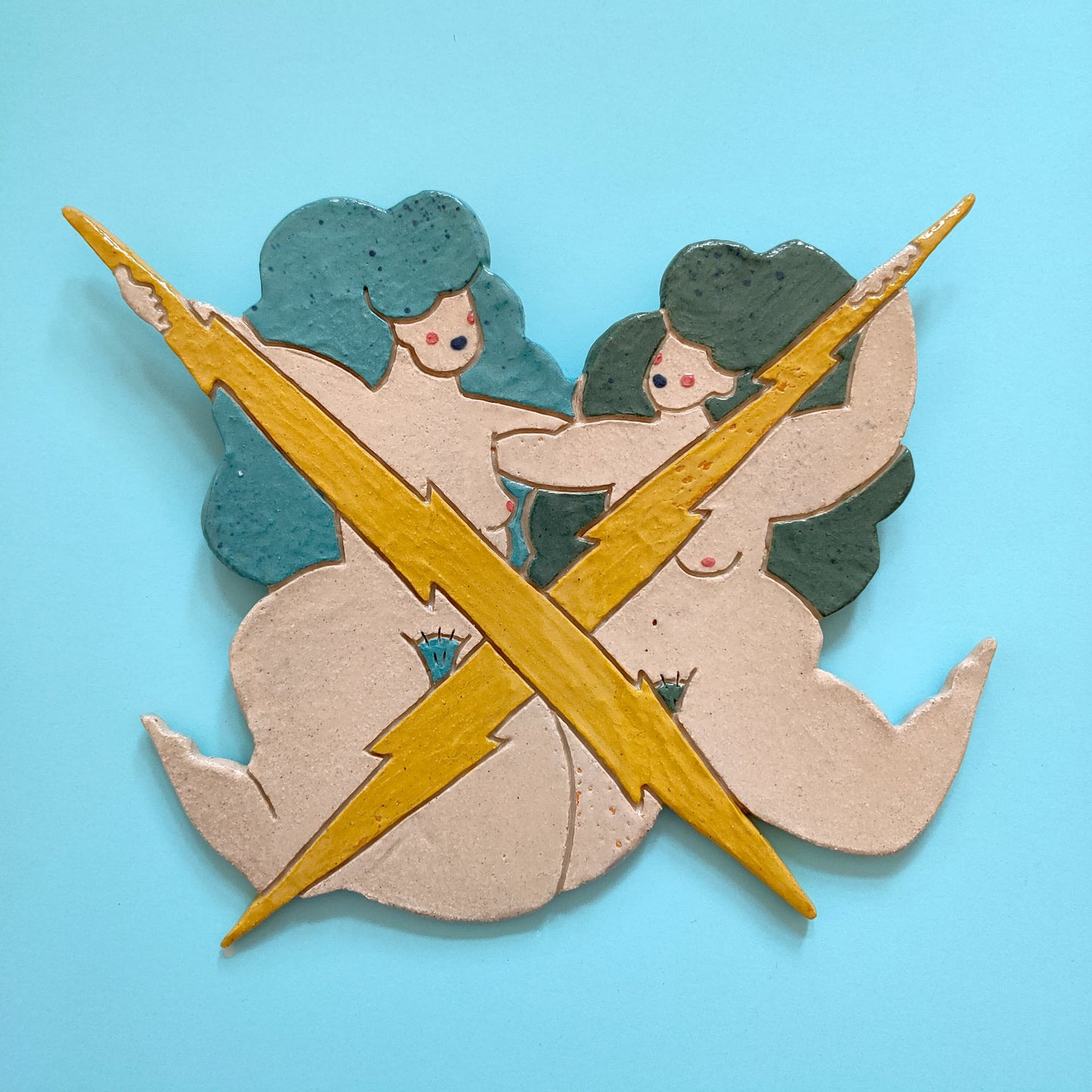 HIJAS DE ZEUS #2 - Symbolic Ceramic Wall Figures Celebrating Women